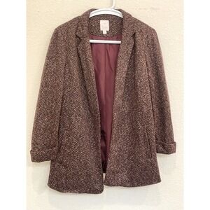 Lauren‎ Conrad Jacket Womens Medium Purple Brown Blazer Old Money Preppy Acadmia